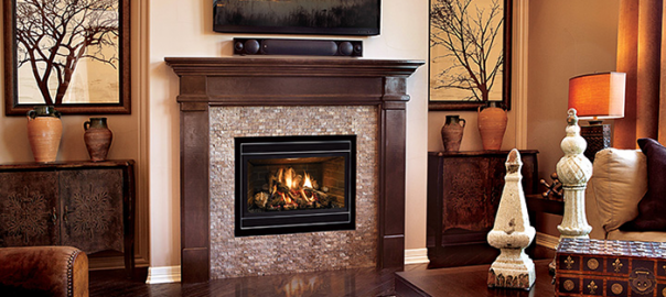 Living room with fireplace