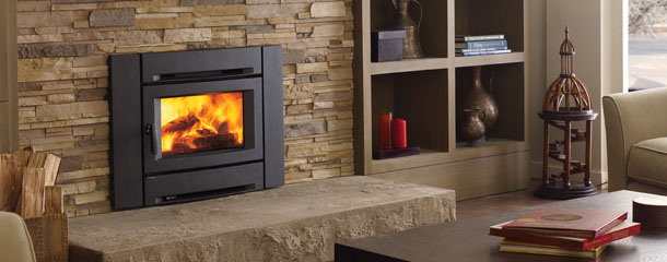 modern fireplace