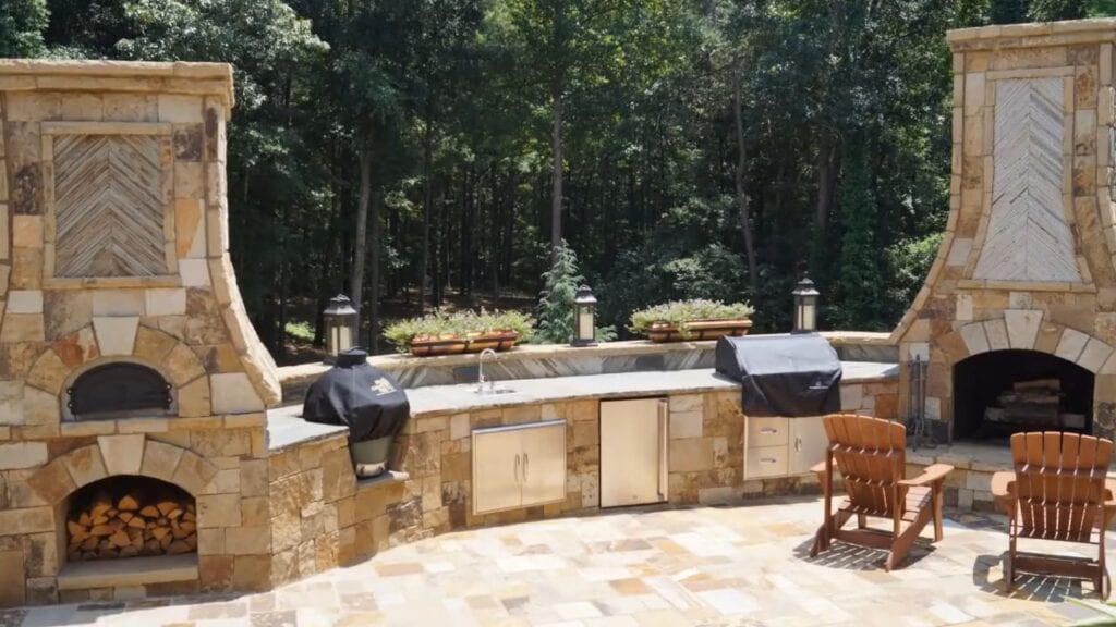 outdoor grilling station