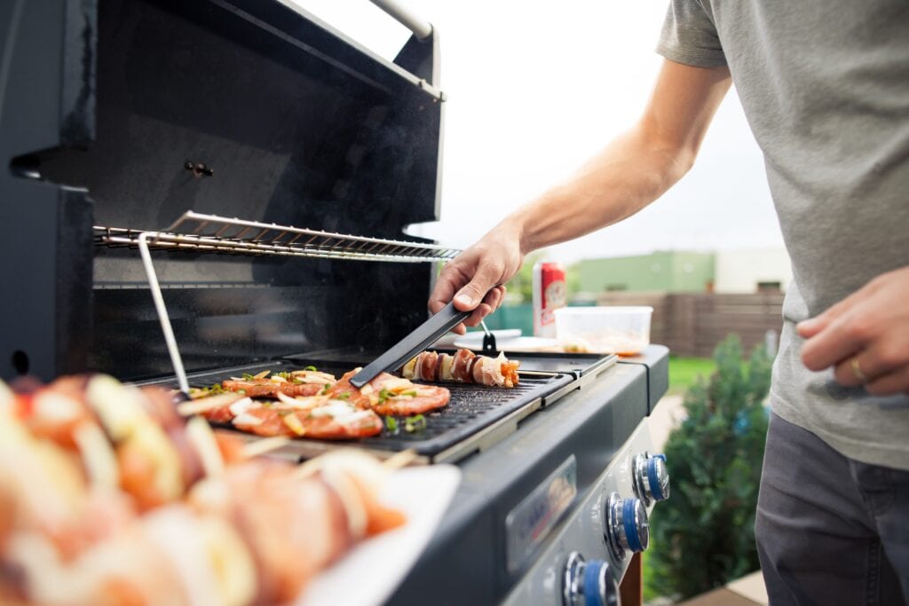 Grilling outdoors