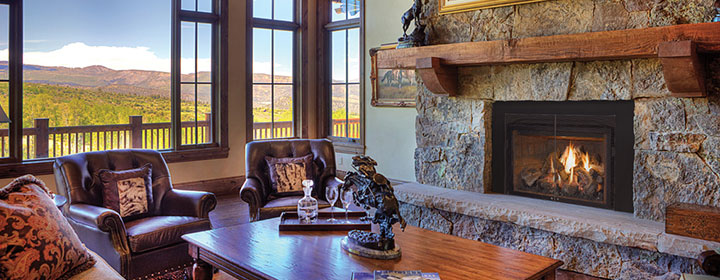 chairs around fireplace