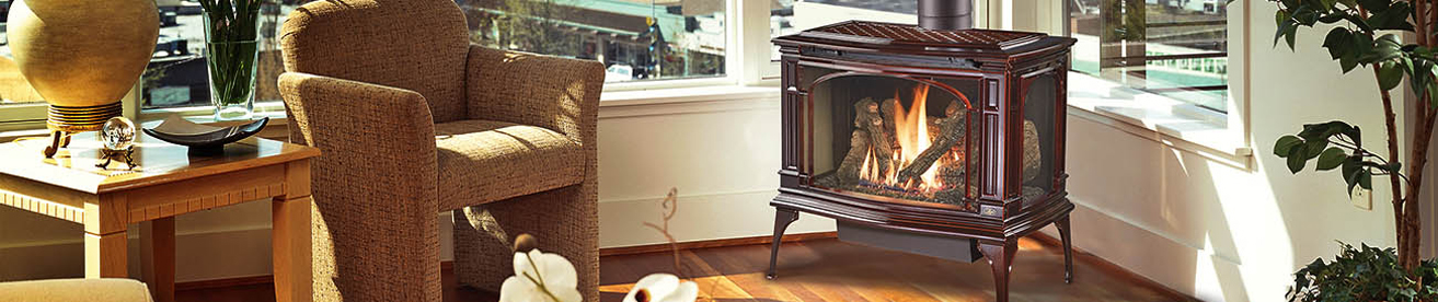 brown ceramic gas stove in living room