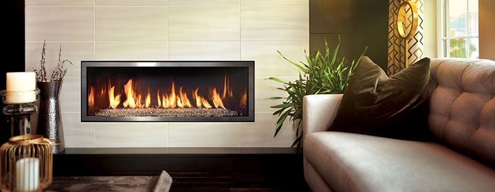 rectangle fireplace burning