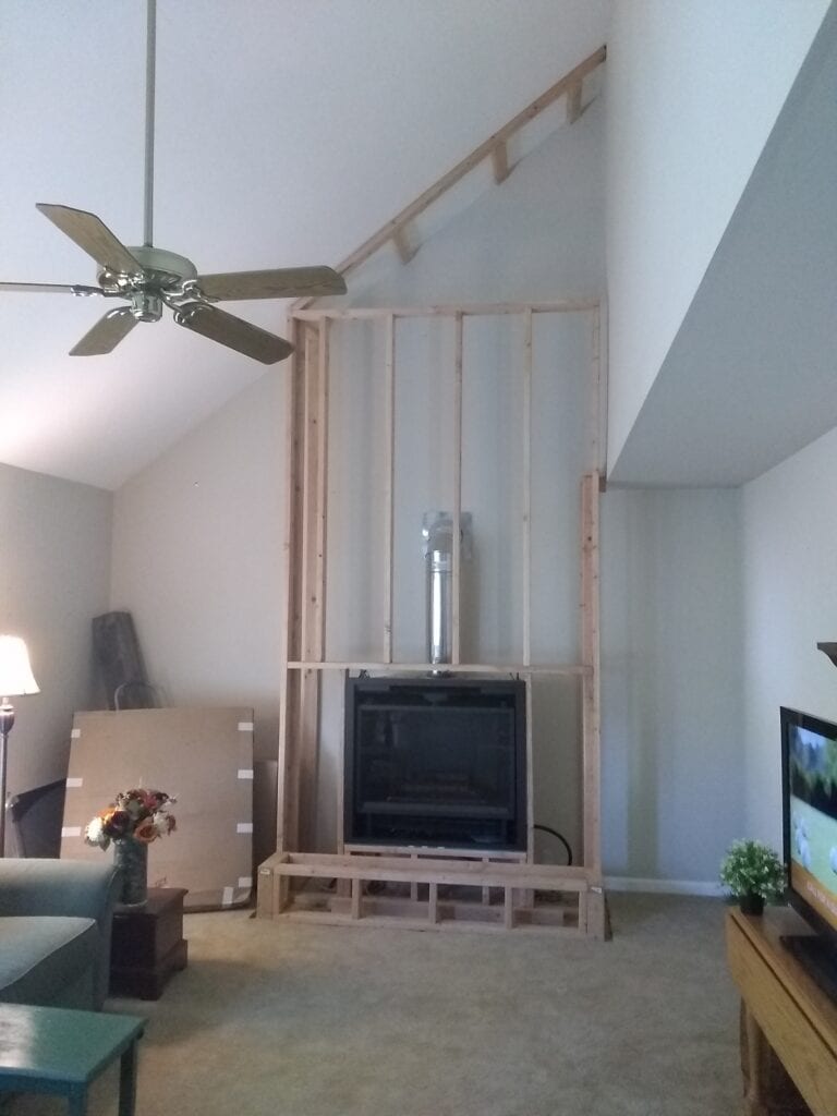 fireplace under construction