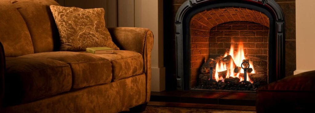 living room with wood burning stove