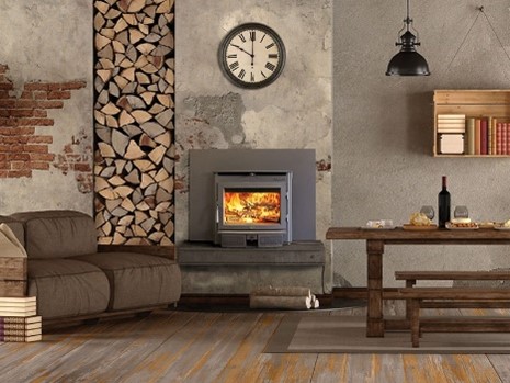 gray fireplace