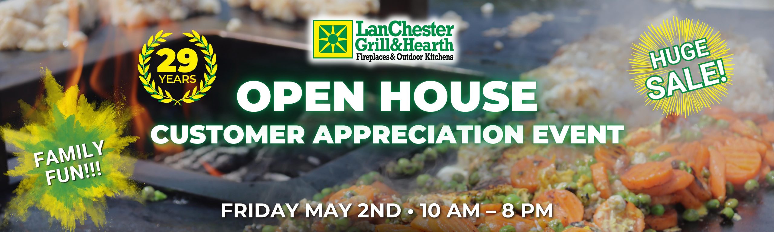 lanchester grill & hearth open house banner